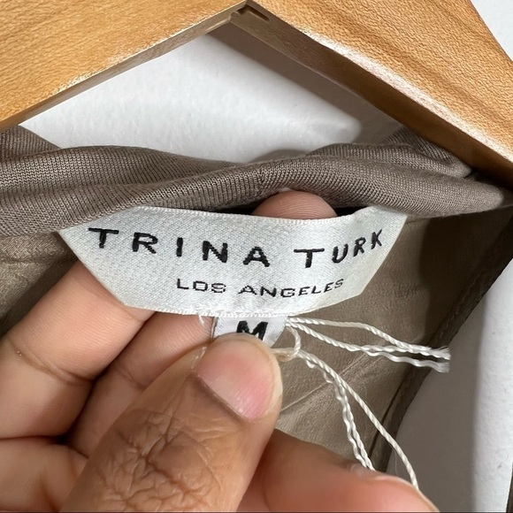 Trina Turk Shawl Neckline Champagne Tank size M - Picture 5 of 6